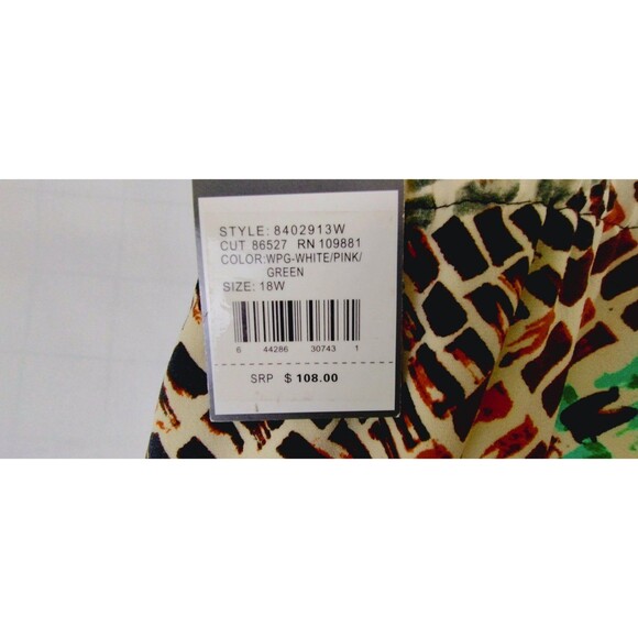 Donna Ricco Dress Women's 18W Sleeveless Lined Pink Aqua  Faux Leather Accent - Picture 6 of 9